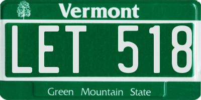 VT license plate LET518