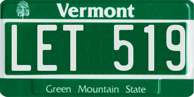 VT license plate LET519