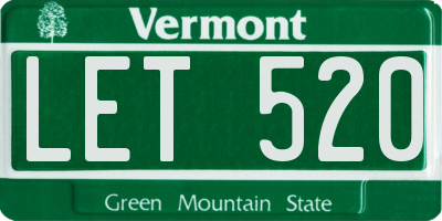 VT license plate LET520