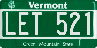 VT license plate LET521
