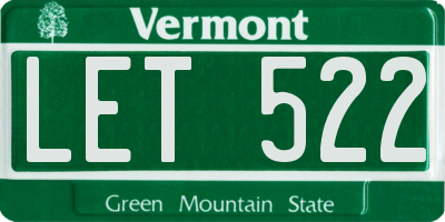 VT license plate LET522
