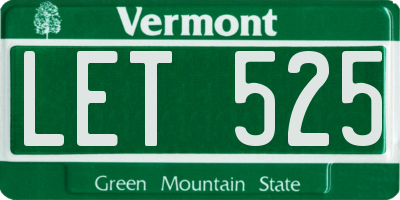 VT license plate LET525