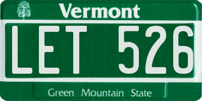 VT license plate LET526