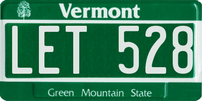 VT license plate LET528