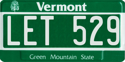 VT license plate LET529
