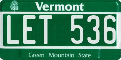 VT license plate LET536
