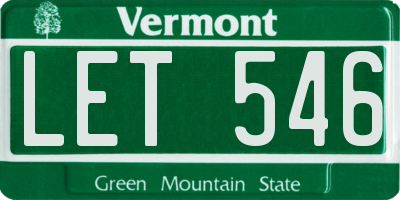 VT license plate LET546