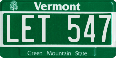 VT license plate LET547