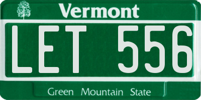 VT license plate LET556
