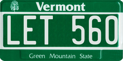 VT license plate LET560