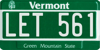 VT license plate LET561