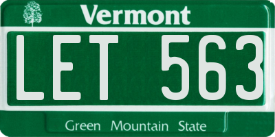 VT license plate LET563
