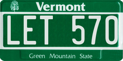 VT license plate LET570