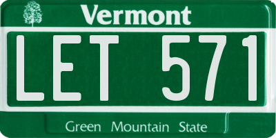 VT license plate LET571