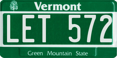 VT license plate LET572