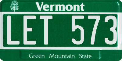 VT license plate LET573