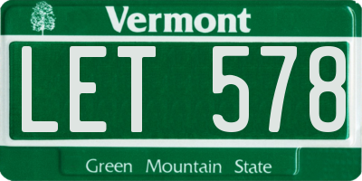VT license plate LET578