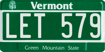 VT license plate LET579