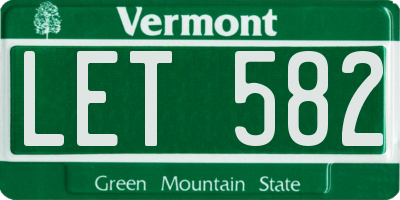 VT license plate LET582