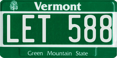VT license plate LET588