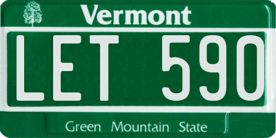 VT license plate LET590