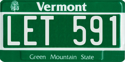 VT license plate LET591