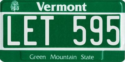 VT license plate LET595