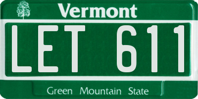 VT license plate LET611