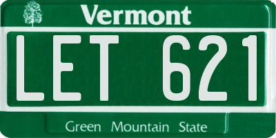 VT license plate LET621