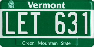 VT license plate LET631