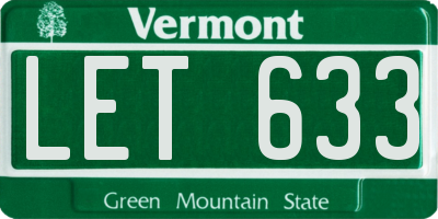 VT license plate LET633