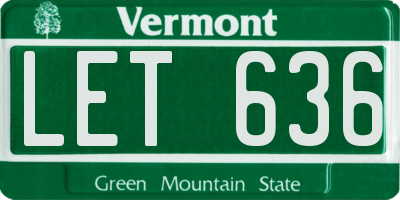 VT license plate LET636
