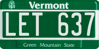 VT license plate LET637