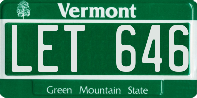 VT license plate LET646