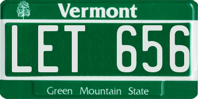 VT license plate LET656