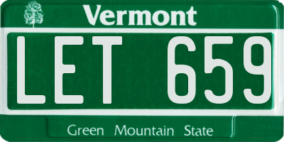 VT license plate LET659