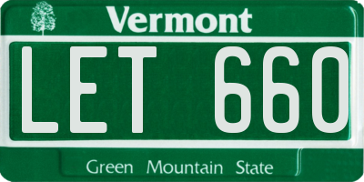 VT license plate LET660