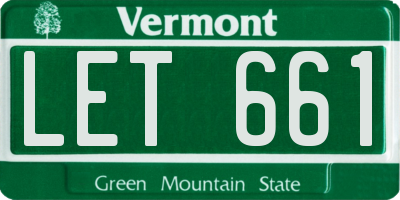 VT license plate LET661