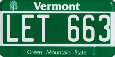 VT license plate LET663