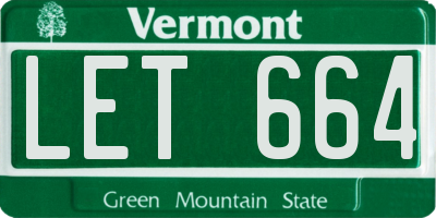 VT license plate LET664