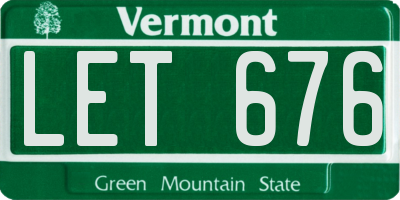 VT license plate LET676