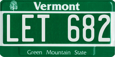 VT license plate LET682