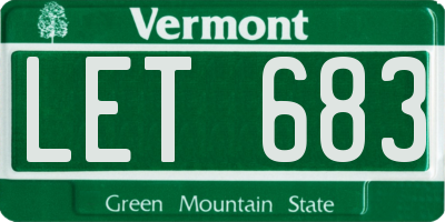 VT license plate LET683