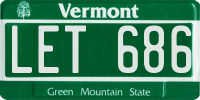 VT license plate LET686