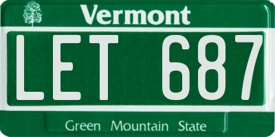 VT license plate LET687