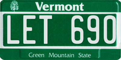 VT license plate LET690