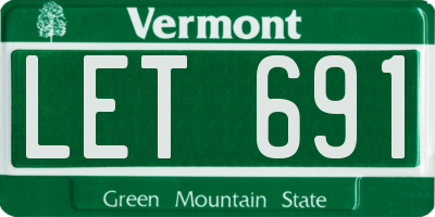 VT license plate LET691