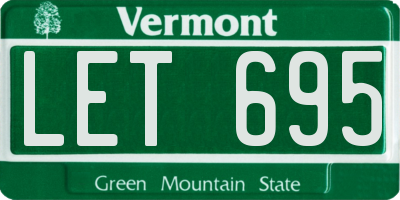 VT license plate LET695