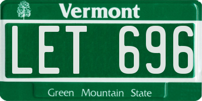 VT license plate LET696