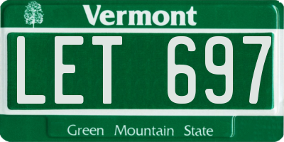 VT license plate LET697